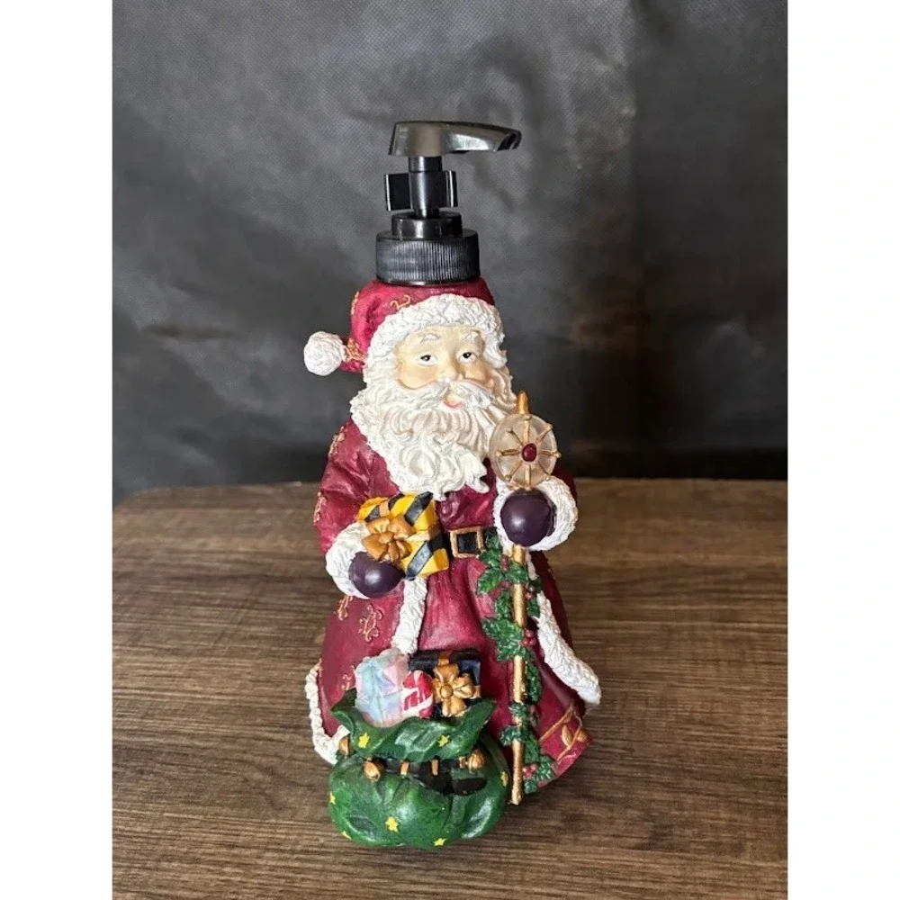 Santa Claus Light Up Soap Dispenser Lotion Pump Holiday Christmas Decor Gift Bag